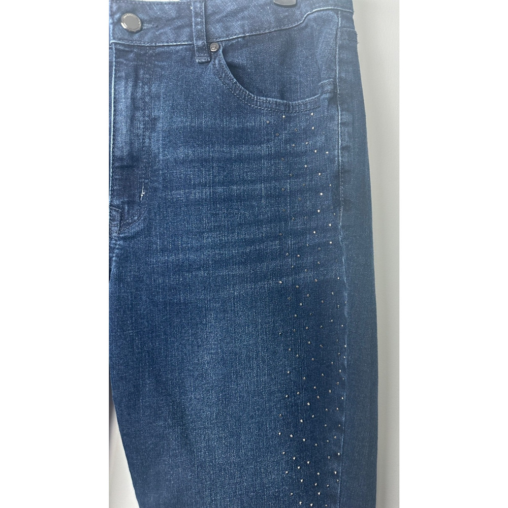 RM REBECCA MINKOFF JEANS SIZE 10 CRYSTAL STUDDED BLUE JEANS STRECTH PANTS B15 - Picture 2 of 7